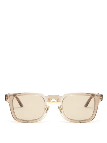 Matchesfashion.com Kuboraum - N4 Square Acetate Sunglasses - Mens - Light Grey