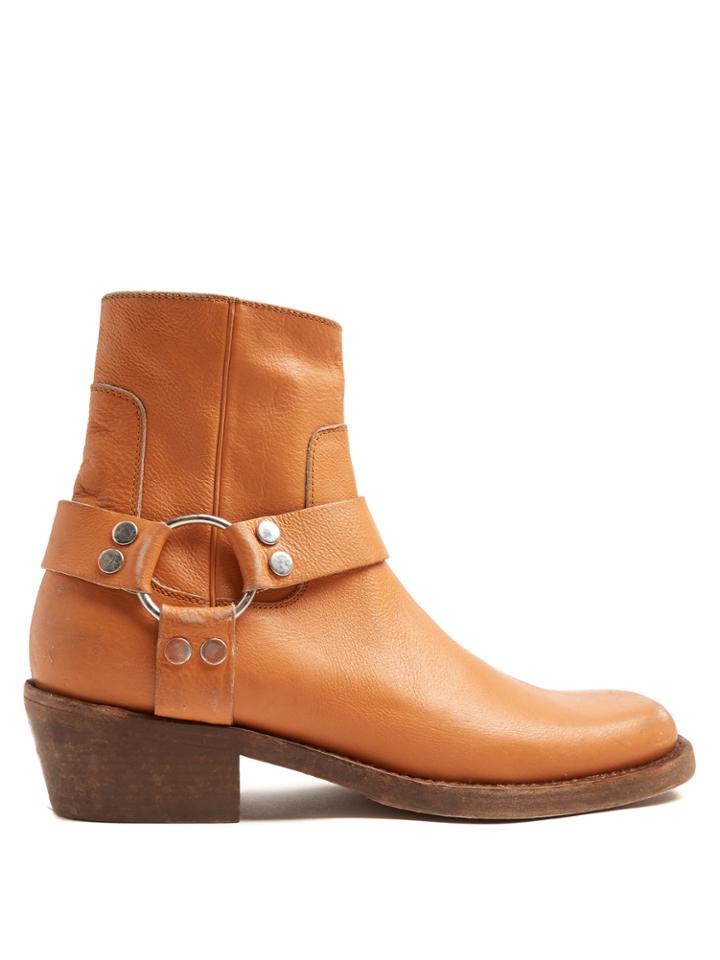 Balenciaga Santiago Distressed-leather Boots