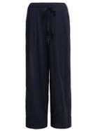 Matchesfashion.com Loup Charmant - Lace Insert Cotton Trousers - Womens - Navy