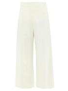 Batsheva - Leila Moire Wide-leg Trousers - Womens - Cream
