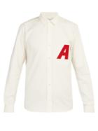 Matchesfashion.com Ami - Logo Patch Cotton Oxford Shirt - Mens - White