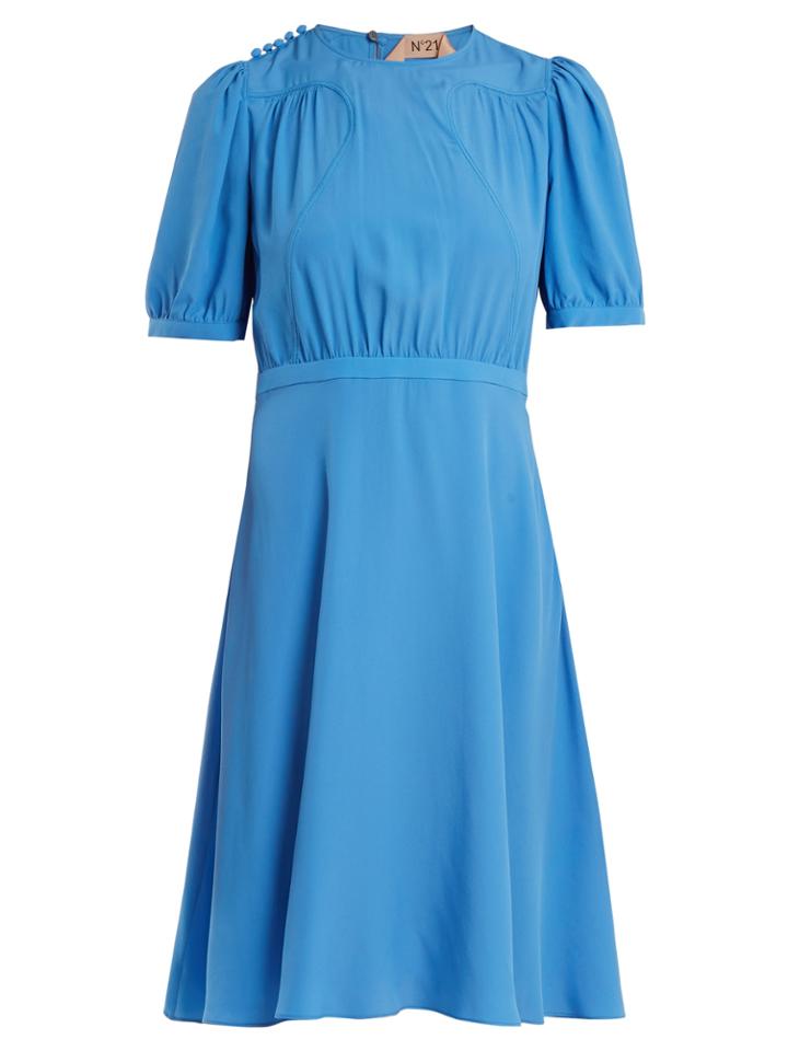 No. 21 Button-shoulder Crepe Dress
