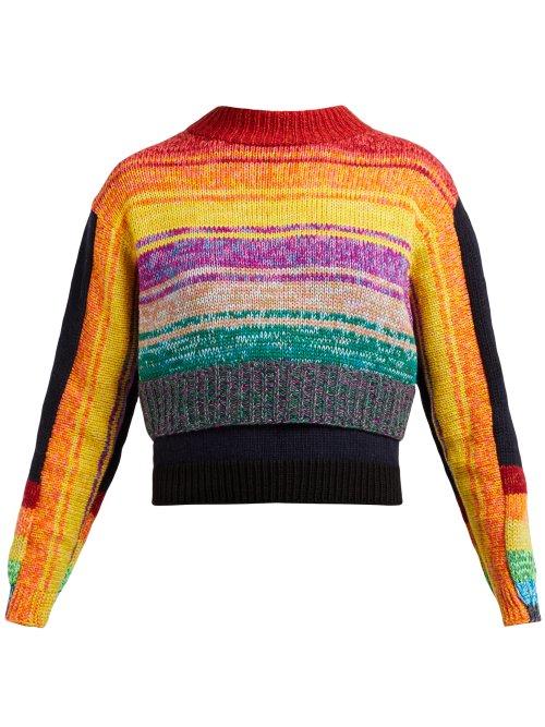 Matchesfashion.com Spencer Vladimir - Lifesaver Tiered Hem Cashmere Knit Sweater - Womens - Multi
