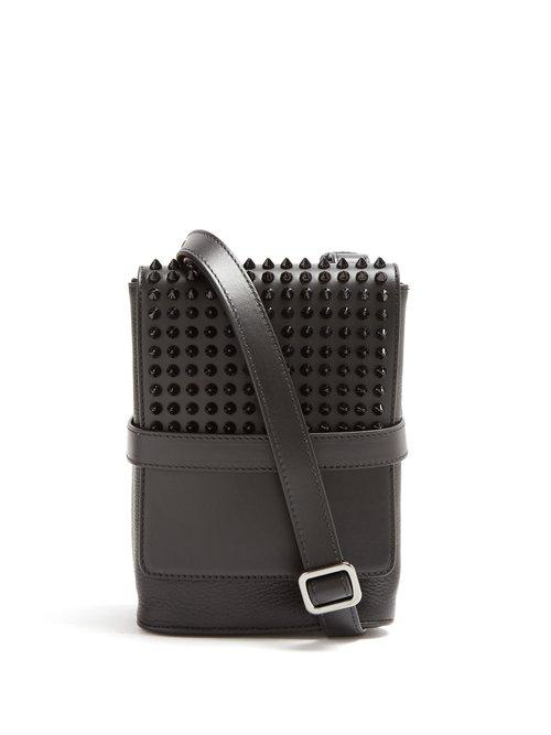 Matchesfashion.com Christian Louboutin - Benech Reporter Studded Leather Cross Body Bag - Mens - Black