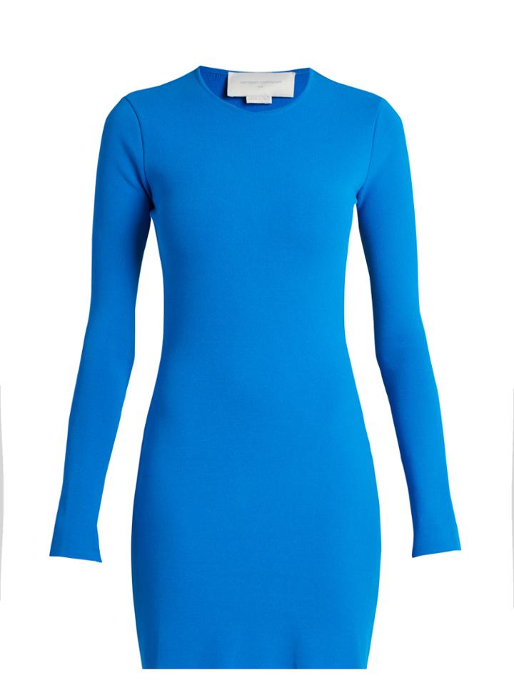 Esteban Cortázar Cut-out Back Crepe-knit Dress