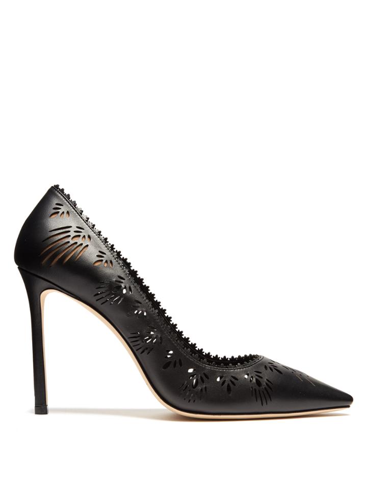 Jimmy Choo Romy 100mm Laser-cut Leather Pumps