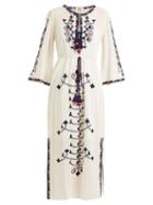 Matchesfashion.com Figue - Nadia Embroidered Cotton Dress - Womens - White Multi