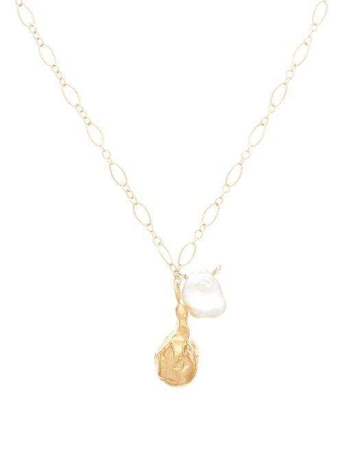 Matchesfashion.com Alighieri - Pearl Charm-drop 24kt Gold-plated Necklace - Womens - Gold