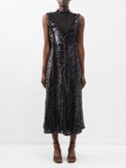 Erdem - Tyana Tulle-insert Sequinned Midi Dress - Womens - Black