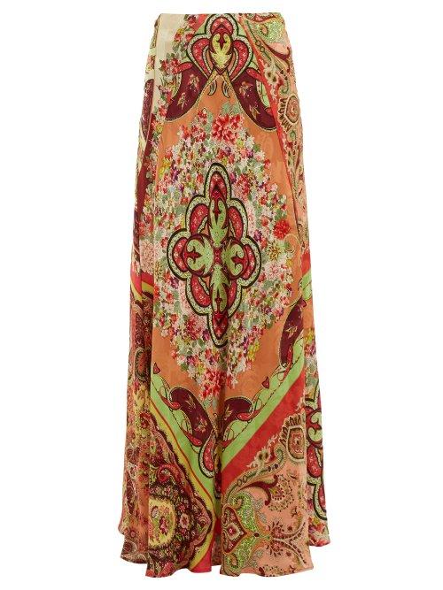 Matchesfashion.com Etro - Varo Paisley Print Jacquard Skirt - Womens - Red Print