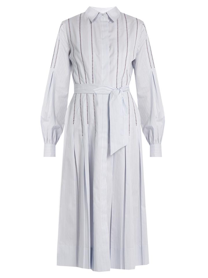 Gabriela Hearst Chelsea Herringbone-stitch Shirtdress