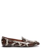 Matchesfashion.com Aquazzura - Purist Elaphe Loafers - Womens - Brown