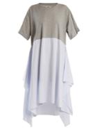 Mm6 Maison Margiela Striped-panel Cotton-jersey Dress