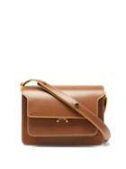 Ladies Bags Marni - Trunk Medium Leather Shoulder Bag - Womens - Tan