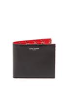 Matchesfashion.com Saint Laurent - Bi Fold Leather Wallet - Mens - Red