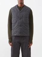 Studio Nicholson - V-neck Padded-shell Gilet - Mens - Dark Grey