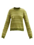 Maison Margiela - Distressed Fair Isle Wool Sweater - Womens - Green