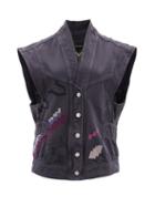 Matchesfashion.com Isabel Marant - Erilane Embroidered Denim Sleeveless Jacket - Womens - Black