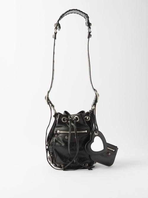 Balenciaga - Le Cagole Xs Crinkled-leather Bucket Bag - Womens - Black