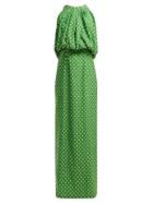 Matchesfashion.com Calvin Klein 205w39nyc - Polka Dot Faille Long Dress - Womens - Green White
