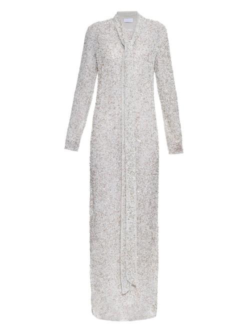Osman Bead-embellished Open-back Gown