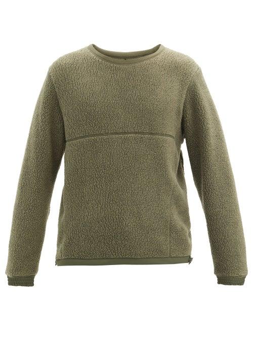 Matchesfashion.com Holden - Drawstring-hem Fleece Sweatshirt - Mens - Green