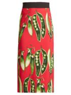 Dolce & Gabbana Broad Bean-print Midi Skirt