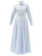 Matchesfashion.com Evi Grintela - Cotton-poplin Maxi Shirt Dress - Womens - Light Blue