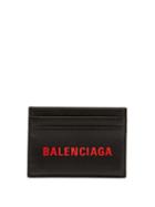 Matchesfashion.com Balenciaga - Logo Leather Cardholder - Mens - Black Red