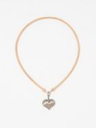 Marie Lichtenberg - Coco Heart Diamond, 14kt Gold & 18kt Gold Necklace - Womens - Black Gold