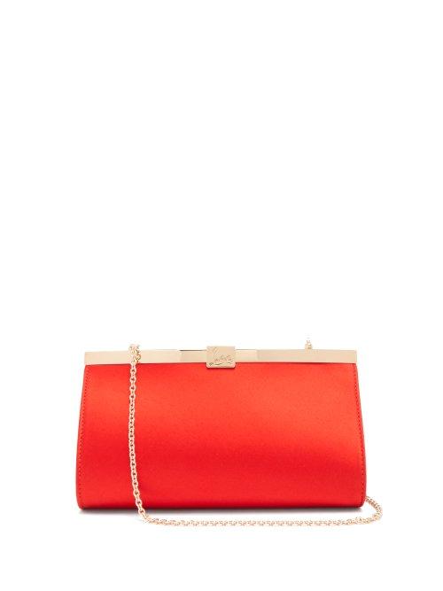 Matchesfashion.com Christian Louboutin - Palmette Satin Clutch - Womens - Red