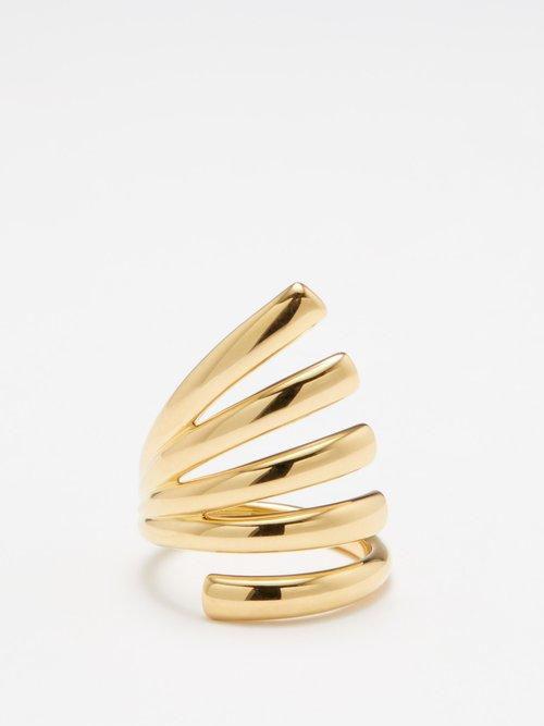 Melissa Kaye - Dylan 18kt Gold Coil Ring - Womens - Yellow Gold