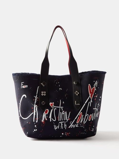 Christian Louboutin - Frangibus Printed Cotton-canvas Tote - Womens - Navy Multi
