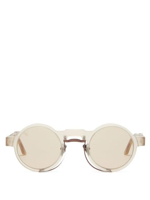 Matchesfashion.com Kuboraum - Round Acetate Sunglasses - Mens - Beige