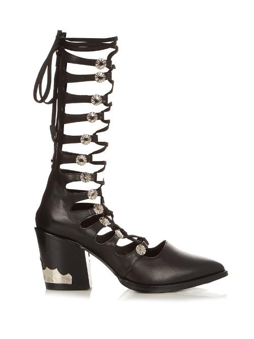 Toga Lace-up Leather Boots
