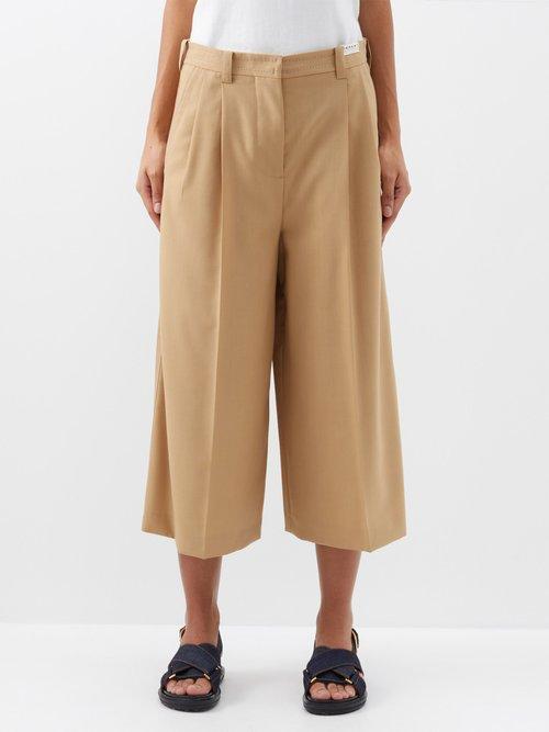 Marni - Virgin Wool Wide-leg Culottes - Womens - Camel