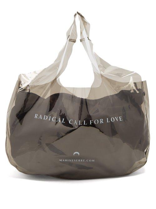 Matchesfashion.com Marine Serre - Vinyl Logo Shopper Bag - Womens - Black