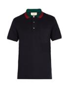 Gucci Web-striped Collar Polo Shirt