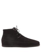 Totme - Square-toe Lace-up Suede Ankle Boots - Womens - Black