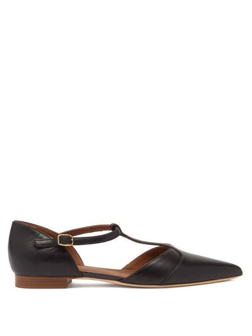 Malone Souliers - Immy Point-toe Leather Flats - Womens - Black