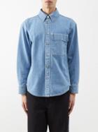 Wooyoungmi - Logo-print Patch-pocket Denim Shirt - Mens - Blue