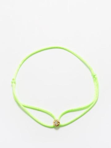 Octavia Elizabeth - Parachute Diamond, 18kt Gold & Cord Bracelet - Womens - Green Multi