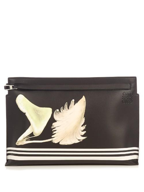 Loewe Mushroom-print Leather Pouch