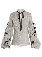Caroline Constas Stella Floral-print Stretch-cotton Blouse
