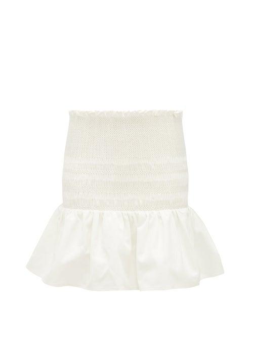 Matchesfashion.com Sir - Arlo Smocked Cotton-twill Mini Skirt - Womens - Ivory