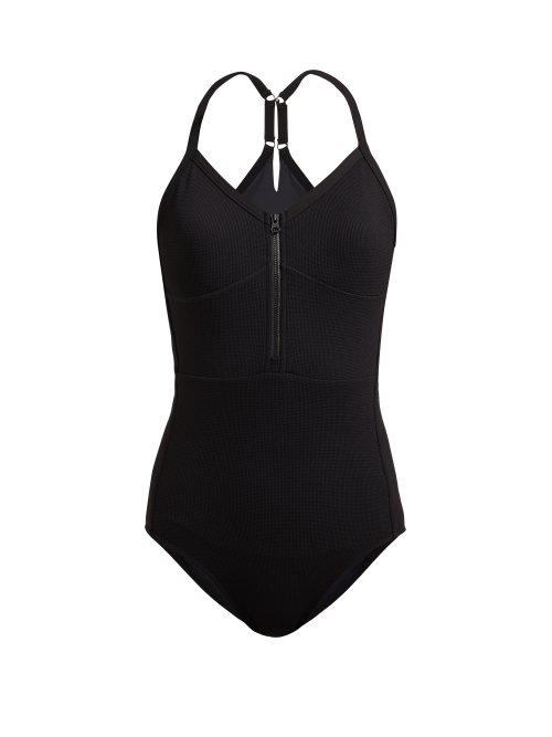 Matchesfashion.com Lndr - Zip Up Racer Back Swimsuit - Womens - Black