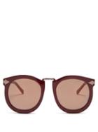 Matchesfashion.com Karen Walker Eyewear - Super Lunar Round Eye Acetate Sunglasses - Womens - Burgundy