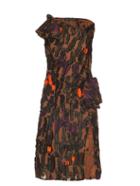 Versace Camouflage Fil Coup One-shoulder Dress