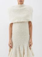 Jil Sander - Mohair-blend Boucl Cropped Cape - Womens - Off White