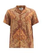 Matchesfashion.com Ymc - Malick Short-sleeved Paisley-print Cotton Shirt - Mens - Orange Multi